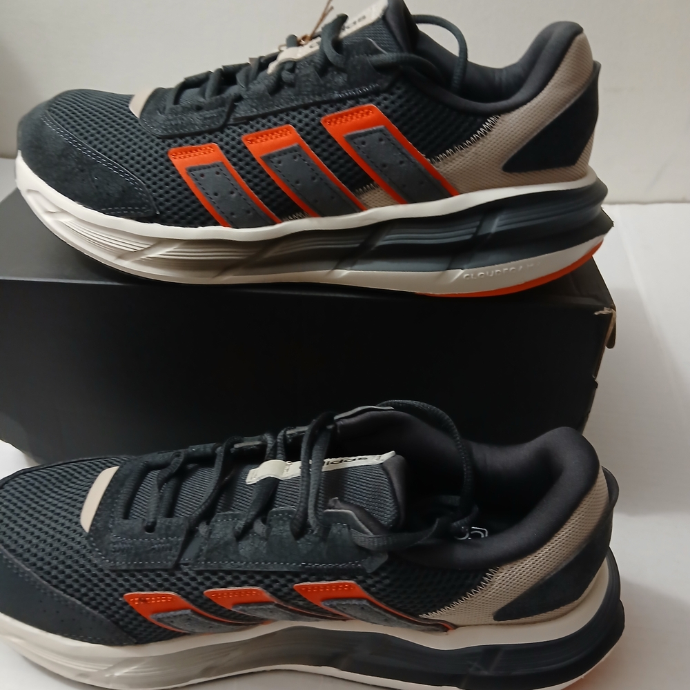 adidas Men's Black and Orange Sneakers Size 9½ New $60 - Picture 8 of 9